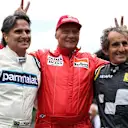 (L to R): Nelson Piquet, Niki Lauda (AUT) Mercedes AMG F1 Non-Executive Chairman and Alain Prost (FRA) at the Legends Parade at Formula One World Championship, Rd8, Austrian Grand Prix, Race, Spielberg, Austria, Sunday 21 June 2015. © Sutton Motorsport Images