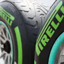 Green colored intermediate Pirelli types at Formula One World Championship, Rd8, Austrian Grand Prix, Preparations, Spielberg, Austria, Thursday 18 June 2015. © Sutton Motorsport Images