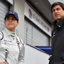 Susie Wolff (GBR) Williams Test and Development Driver with husband Toto Wolff (AUT) Mercedes AMG F1 Director of Motorsport at Formula One Testing, Day One, Spielberg, Austria, Tuesday 23 June 2015. © Sutton Motorsport Images