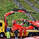 The crashed car of Antonio Fuoco (ITA) Ferrari SF15-T is recovered at Formula One Testing, Day One, Spielberg, Austria, Tuesday 23 June 2015. © Sutton Motorsport Images