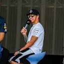 (L to R): Daniel Ricciardo (AUS) Red Bull Racing, Lewis Hamilton (GBR) Mercedes AMG F1 and Nico Rosberg (GER) Mercedes AMG F1 at Formula One World Championship, Rd4, Bahrain Grand Prix Practice, Bahrain International Circuit, Sakhir, Bahrain, Friday 17 April 2015. © Sutton Motorsport Images