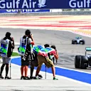 Photographers and Lewis Hamilton (GBR) Mercedes AMG F1 at Formula One World Championship, Rd4, Bahrain Grand Prix Practice, Bahrain International Circuit, Sakhir, Bahrain, Friday 17 April 2015. © Sutton Motorsport Images