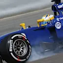 Marcus Ericsson (SWE) Sauber C34 locks up at Formula One World Championship, Rd4, Bahrain Grand Prix Practice, Bahrain International Circuit, Sakhir, Bahrain, Friday 17 April 2015. © Sutton Motorsport Images