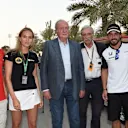 Roberto Merhi (ESP) Marussia, Carmen Jorda (ESP) Lotus F1 Development Driver, Juan Carlos (ESP) of Spain, Jean-Charles Piette, FIA Medical Delegate, Fernando Alonso (ESP) McLaren and Carlos Sainz jr (ESP) Scuderia Toro Rosso at Formula One World Championship, Rd4, Bahrain Grand Prix Practice, Bahrain International Circuit, Sakhir, Bahrain, Friday 17 April 2015. © Sutton Motorsport Images