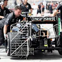 Sergio Perez (MEX) Force India VJM08 with rear aero sensor at Formula One World Championship, Rd4, Bahrain Grand Prix Qualifying, Bahrain International Circuit, Sakhir, Bahrain, Saturday 18  April 2015. © Sutton Motorsport Images