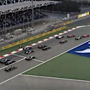 Lewis Hamilton (GBR) Mercedes AMG F1 W06 leads at the start of the race at Formula One World Championship, Rd4, Bahrain Grand Prix Race, Bahrain International Circuit, Sakhir, Bahrain, Sunday 19  April 2015. © Sutton Motorsport Images