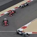 Lewis Hamilton (GBR) Mercedes AMG F1 W06 leads at the start of the race at Formula One World Championship, Rd4, Bahrain Grand Prix Race, Bahrain International Circuit, Sakhir, Bahrain, Sunday 19  April 2015. © Sutton Motorsport Images