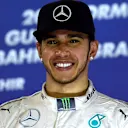 Race winner Lewis Hamilton (GBR) Mercedes AMG F1 celebrates on the podium at Formula One World Championship, Rd4, Bahrain Grand Prix Race, Bahrain International Circuit, Sakhir, Bahrain, Sunday 19  April 2015. © Sutton Motorsport Images