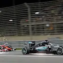 Lewis Hamilton (GBR) Mercedes AMG F1 W06 leads Kimi Raikkonen (FIN) Ferrari SF15-T at Formula One World Championship, Rd4, Bahrain Grand Prix Race, Bahrain International Circuit, Sakhir, Bahrain, Sunday 19  April 2015. © Sutton Motorsport Images