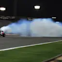 Daniel Ricciardo (AUS) Red Bull Racing RB11 suffers a blown engine at the finish line at Formula One World Championship, Rd4, Bahrain Grand Prix Race, Bahrain International Circuit, Sakhir, Bahrain, Sunday 19  April 2015. © Sutton Motorsport Images