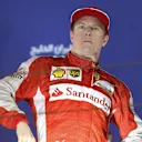 Kimi Raikkonen (FIN) Ferrari on the podium at Formula One World Championship, Rd4, Bahrain Grand Prix Race, Bahrain International Circuit, Sakhir, Bahrain, Sunday 19  April 2015. © Sutton Motorsport Images