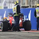 Daniel Ricciardo (AUS) Red Bull Racing RB11 ritires at the end of the race at Formula One World Championship, Rd4, Bahrain Grand Prix Race, Bahrain International Circuit, Sakhir, Bahrain, Sunday 19  April 2015. © Sutton Motorsport Images