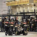Pastor Maldonado (VEN) Lotus E23 Hybrid pit stop at Formula One World Championship, Rd4, Bahrain Grand Prix Race, Bahrain International Circuit, Sakhir, Bahrain, Sunday 19  April 2015. © Sutton Motorsport Images