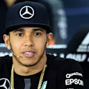 Lewis Hamilton (GBR) Mercedes AMG F1 at the press conference at Formula One World Championship, Rd4, Bahrain Grand Prix Preparations, Bahrain International Circuit, Sakhir, Bahrain, Thursday 16  April 2015. © Sutton Motorsport Images