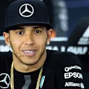 Lewis Hamilton (GBR) Mercedes AMG F1 at the press conference at Formula One World Championship, Rd4, Bahrain Grand Prix Preparations, Bahrain International Circuit, Sakhir, Bahrain, Thursday 16  April 2015. © Sutton Motorsport Images