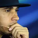 Lewis Hamilton (GBR) Mercedes AMG F1 at the press conference at Formula One World Championship, Rd4, Bahrain Grand Prix Preparations, Bahrain International Circuit, Sakhir, Bahrain, Thursday 16  April 2015. © Sutton Motorsport Images