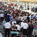 Fans at the pitlane walk at Formula One World Championship, Rd4, Bahrain Grand Prix Preparations, Bahrain International Circuit, Sakhir, Bahrain, Thursday 16  April 2015. © Sutton Motorsport Images