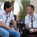 Toto Wolff (AUT) Mercedes AMG F1 Director of Motorsport and Paddy Lowe (GBR) Mercedes AMG F1 Executive Director (Technical) at Formula One World Championship, Rd4, Bahrain Grand Prix Preparations, Bahrain International Circuit, Sakhir, Bahrain, Thursday 16  April 2015. © Sutton Motorsport Images