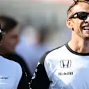 Fernando Alonso (ESP) McLaren and Jenson Button (GBR) McLaren at Formula One World Championship, Rd11, Belgian Grand Prix, Practice, Spa Francorchamps, Belgium, Friday 21 August 2015. © Sutton Motorsport Images