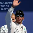 Pole sitter Lewis Hamilton (GBR) Mercedes AMG F1 celebrates in parc ferme at Formula One World Championship, Rd11, Belgian Grand Prix, Qualifying, Spa Francorchamps, Belgium, Saturday 22 August 2015. © Sutton Motorsport Images