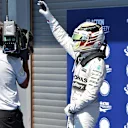 Pole sitter Lewis Hamilton (GBR) Mercedes AMG F1 celebrates in parc ferme at Formula One World Championship, Rd11, Belgian Grand Prix, Qualifying, Spa Francorchamps, Belgium, Saturday 22 August 2015. © Sutton Motorsport Images