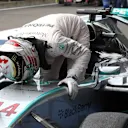 Race winner Lewis Hamilton (GBR) Mercedes celebrates in parc ferme at Formula One World Championship, Rd11, Belgian Grand Prix, Race, Spa Francorchamps, Belgium, Sunday 23 August 2015. © Sutton Motorsport Images