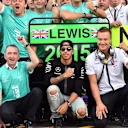 Race winner Lewis Hamilton (GBR) Mercedes AMG F1 celebrates with team at Formula One World Championship, Rd11, Belgian Grand Prix, Race, Spa Francorchamps, Belgium, Sunday 23 August 2015. © Sutton Motorsport Images