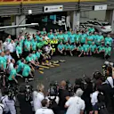 Mercedes AMG F1 Team celebration at Formula One World Championship, Rd11, Belgian Grand Prix, Race, Spa Francorchamps, Belgium, Sunday 23 August 2015. © Sutton Motorsport Images