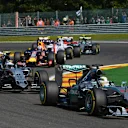 Lewis Hamilton (GBR) Mercedes AMG F1 W06 leads at the start of the race at Formula One World Championship, Rd11, Belgian Grand Prix, Race, Spa Francorchamps, Belgium, Sunday 23 August 2015. © Sutton Motorsport Images
