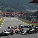 Lewis Hamilton (GBR) Mercedes AMG F1 W06 leads at the start of the race at Formula One World Championship, Rd11, Belgian Grand Prix, Race, Spa Francorchamps, Belgium, Sunday 23 August 2015. © Sutton Motorsport Images