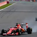 Kimi Raikkonen (FIN) Ferrari SF15-T locks up at Formula One World Championship, Rd11, Belgian Grand Prix, Race, Spa Francorchamps, Belgium, Sunday 23 August 2015. © Sutton Motorsport Images