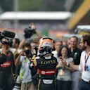 Romain Grosjean (FRA) Lotus F1 in celebrates in parc ferme at Formula One World Championship, Rd11, Belgian Grand Prix, Race, Spa Francorchamps, Belgium, Sunday 23 August 2015. © Sutton Motorsport Images