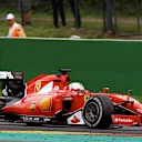 Sebastian Vettel (GER) Ferrari SF15-T with rear puncture at Formula One World Championship, Rd11, Belgian Grand Prix, Race, Spa Francorchamps, Belgium, Sunday 23 August 2015. © Sutton Motorsport Images