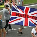 Lewis Hamilton (GBR) Mercedes AMG F1 fans and Union flag at Formula One World Championship, Rd11, Belgian Grand Prix, Race, Spa Francorchamps, Belgium, Sunday 23 August 2015. © Sutton Motorsport Images