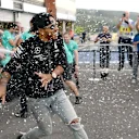 Lewis Hamilton (GBR) Mercedes AMG F1 celebrates with the team at Formula One World Championship, Rd10, Hungarian Grand Prix, Race, Hungaroring, Hungary, Sunday 26 July 2015. © Sutton Motorsport Images