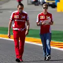 Sebastian Vettel (GER) Ferrari walks the track with Riccardo Adami (ITA) Ferrari Race Engineer at Formula One World Championship, Rd11, Belgian Grand Prix, Preparations, Spa Francorchamps, Belgium, Thursday 20 August 2015. © Sutton Motorsport Images
