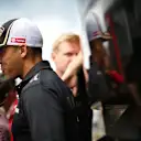 Pastor Maldonado (VEN) Lotus talks with the media at Formula One World Championship, Rd11, Belgian Grand Prix, Preparations, Spa Francorchamps, Belgium, Thursday 20 August 2015. © Sutton Motorsport Images
