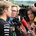 Nico Rosberg (GER) Mercedes AMG F1 talks to the media at Formula One World Championship, Rd11, Belgian Grand Prix, Preparations, Spa Francorchamps, Belgium, Thursday 20 August 2015. © Sutton Motorsport Images