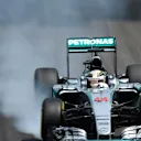 Lewis Hamilton (GBR) Mercedes AMG F1 W06 locks up at Formula One World Championship, Rd18, Brazilian Grand Prix, Qualifying, Interlagos, Sao Paulo, Brazil, Saturday 14 November 2015. © Sutton Motorsport Images