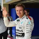 Pole sitter Nico Rosberg (GER) Mercedes AMG F1 celebrates in parc ferme at Formula One World Championship, Rd18, Brazilian Grand Prix, Qualifying, Interlagos, Sao Paulo, Brazil, Saturday 14 November 2015. © Sutton Motorsport Images