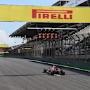 Daniel Ricciardo (AUS) Red Bull Racing RB11 and sparks and takes the chequered flag at the end of Qualifying at Formula One World Championship, Rd18, Brazilian Grand Prix, Qualifying, Interlagos, Sao Paulo, Brazil, Saturday 14 November 2015. © Sutton Motorsport Images