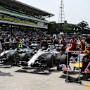 Cars in parc ferme at Formula One World Championship, Rd18, Brazilian Grand Prix, Qualifying, Interlagos, Sao Paulo, Brazil, Saturday 14 November 2015. © Sutton Motorsport Images