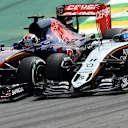 Max Verstappen (NDL) Scuderia Toro Rosso STR10 battles with Sergio Perez (MEX) Force India VJM08 at Formula One World Championship, Rd18, Brazilian Grand Prix, Race, Interlagos, Sao Paulo, Brazil, Sunday 15 November 2015. © Sutton Motorsport Images