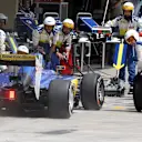 Marcus Ericsson (SWE) Sauber C34 pit stop at Formula One World Championship, Rd18, Brazilian Grand Prix, Race, Interlagos, Sao Paulo, Brazil, Sunday 15 November 2015. © Sutton Motorsport Images