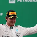 Race winner Nico Rosberg (GER) Mercedes AMG F1 W06 celebrates on the podium at Formula One World Championship, Rd18, Brazilian Grand Prix, Race, Interlagos, Sao Paulo, Brazil, Sunday 15 November 2015. © Sutton Motorsport Images