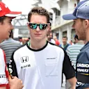 Esteban Gutierrez (MEX) Ferrari Test and Reserve Driver, Stoffel Vandoorne (BEL) McLaren and Pierre Gasly (FRA) at Formula One World Championship, Rd18, Brazilian Grand Prix, Race, Interlagos, Sao Paulo, Brazil, Sunday 15 November 2015. © Sutton Motorsport Images