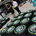 Mercedes AMG F1 Pirelli tyres at Formula One World Championship, Rd18, Brazilian Grand Prix, Preparations, Interlagos, Sao Paulo, Brazil, Thursday 12 November 2015. © Sutton Motorsport Images