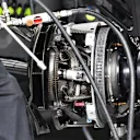 Mercedes AMG F1 W06 front wheel hub and brake detail at Formula One World Championship, Rd18, Brazilian Grand Prix, Preparations, Interlagos, Sao Paulo, Brazil, Thursday 12 November 2015. © Sutton Motorsport Images