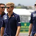 Marcus Ericsson (SWE) Sauber and Raffaele Marciello (ITA) Sauber walk the track at Formula One World Championship, Rd18, Brazilian Grand Prix, Preparations, Interlagos, Sao Paulo, Brazil, Thursday 12 November 2015. © Sutton Motorsport Images
