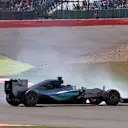 Lewis Hamilton (GBR) Mercedes AMG F1 W06 spins in FP 1 at Formula One World Championship, Rd9, British Grand Prix, Practice, Silverstone, England, Friday 3 July 2015. © Sutton Motorsport Images